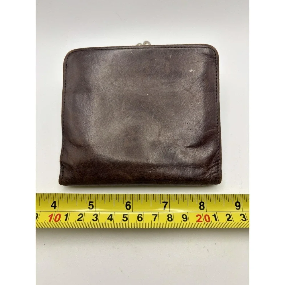 Vintage COACH Clasp‎ Frame Wallet Authentic Women Men 3653 Brown Soft Coin